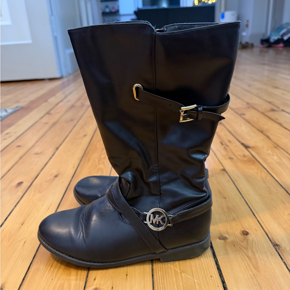 Michael Kors Black Leather Riding Boots
